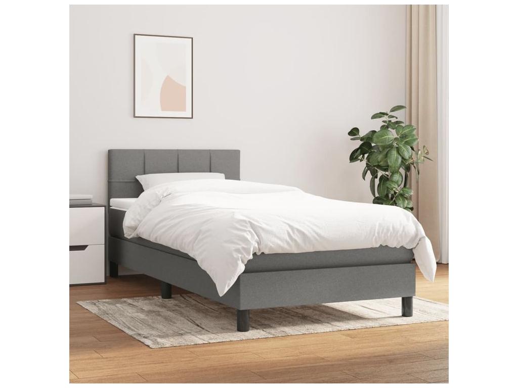 Sommier à Laviecasa de lit avec matelas Gris foncé 100x200 Tissu PGYU75168