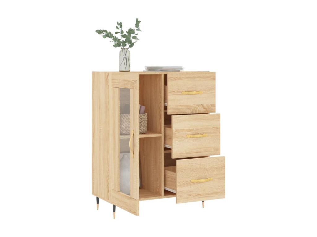 Buffet chêne Meubiana 69,5x34x90 cm bois d'ingénierie