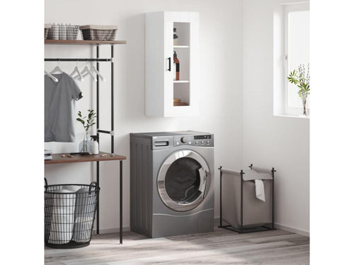 Armoire murale blanc brillant 34,5x34x90 cm KNPL08748