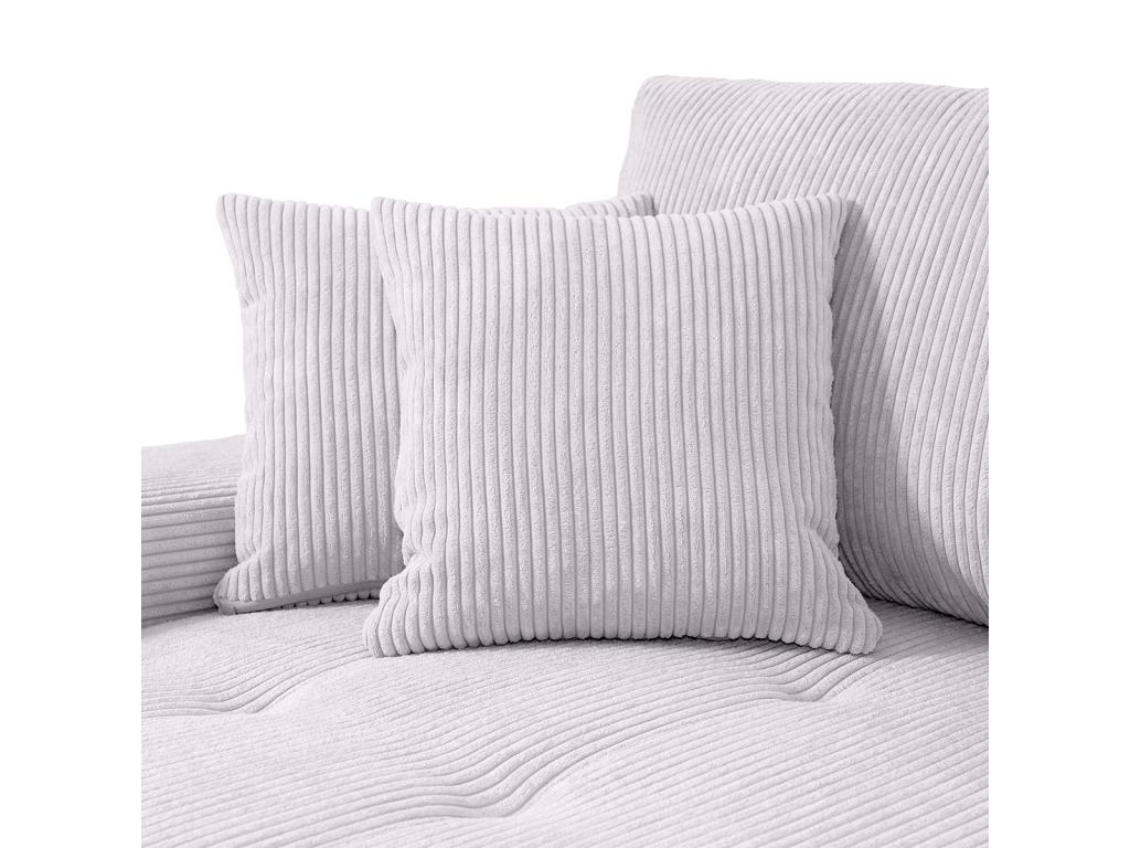 Canapé d'angle convertible gauche 4 places coffre Laviecasa velours tricoté Blanc Cassé PIVL93330