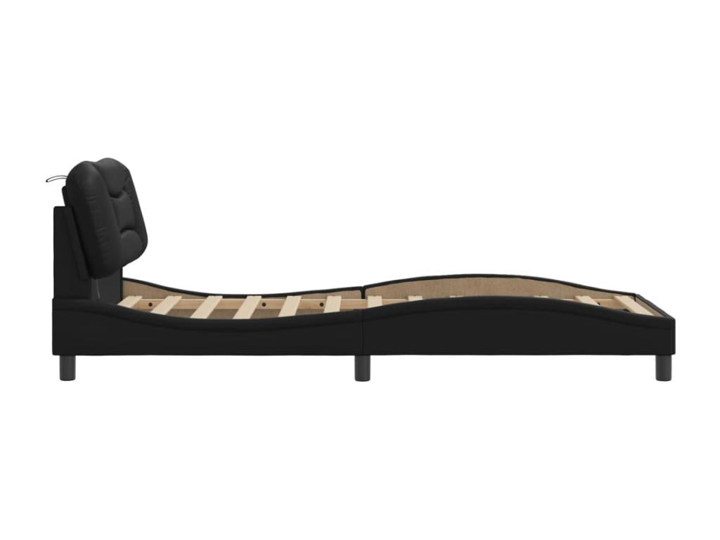 Cadre de lit avec Meubianaères LED noir 90x190 cm similicuir