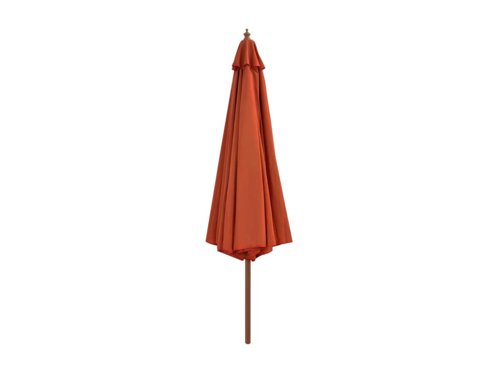 Parasol avec mât en bois 350 cm Terre cuite
