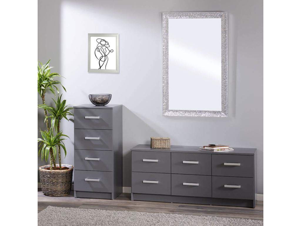 Laviecasa - Commode 6 Tiroirs Coloris Gris Graphite FHVY98148