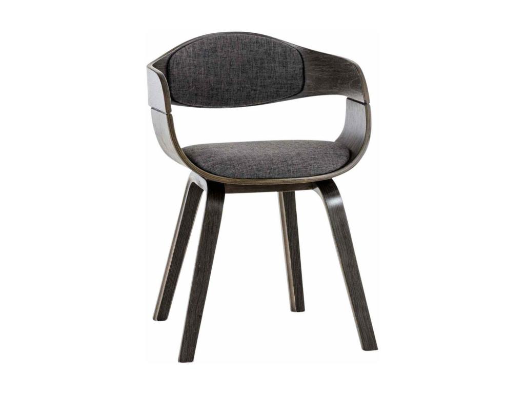 chaises avec accoudoirs - Tissu / Noir - Gris / Gris clair - Homzora Stoff