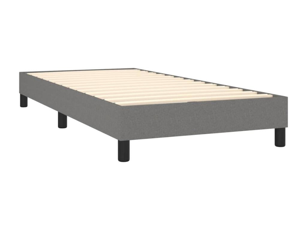 Sommier à Laviecasa de lit avec matelas Gris foncé 90x200 cm Tissu IXVR16159