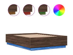 Cadre de lit avec Laviecasaères LED chêne marron 140x200 cm OJNA18049