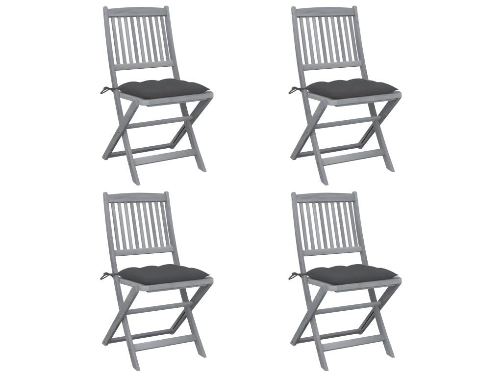 Chaises pliables d'extérieur lot de 4 et coussins Bois d'Laviecasa PRUV93457
