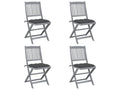 Chaises pliables d'extérieur lot de 4 et coussins Bois d'Laviecasa PRUV93457