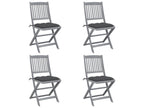 Chaises pliables d'extérieur lot de 4 et coussins Bois d'Laviecasa PRUV93457
