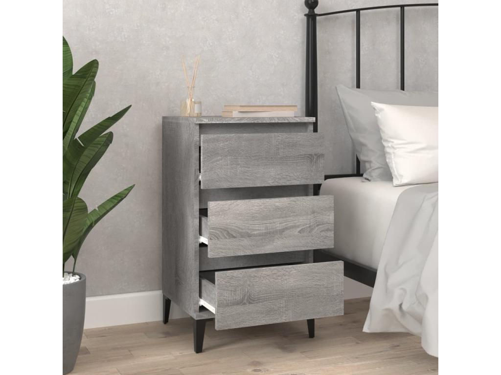 Table de chevet Laviecasa gris 40x35x70 cm bois d'ingénierie WBJU49425