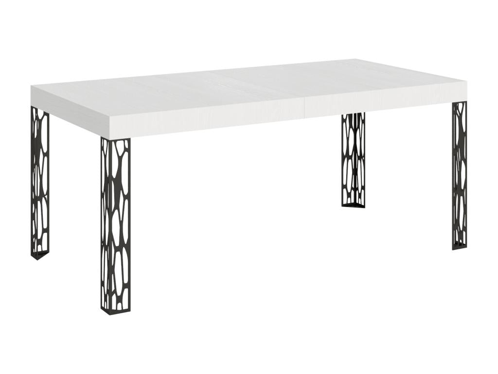 Table extensible 90x200/304 cm Ghibli Frêne Blanc cadre Anthracite