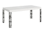 Table extensible 90x200/304 cm Ghibli Frêne Blanc cadre Anthracite