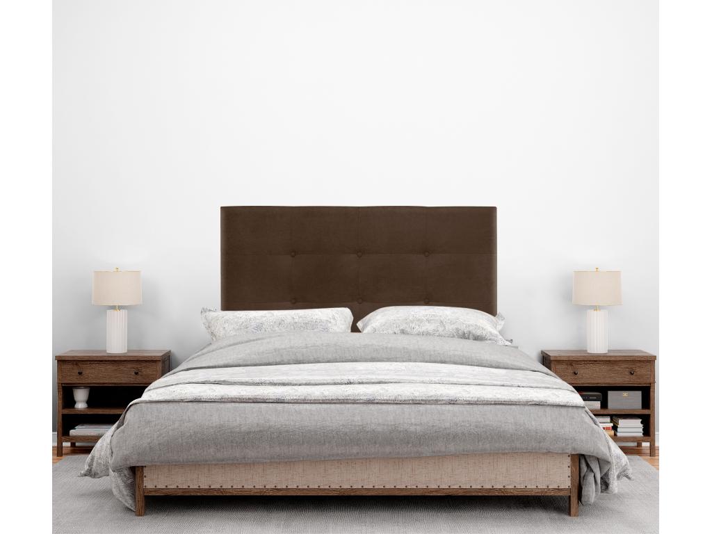 Meubiana Tête de lit en tissu Aqualine Meubianaé 105x115cm avec pieds Lits 105 - Marron