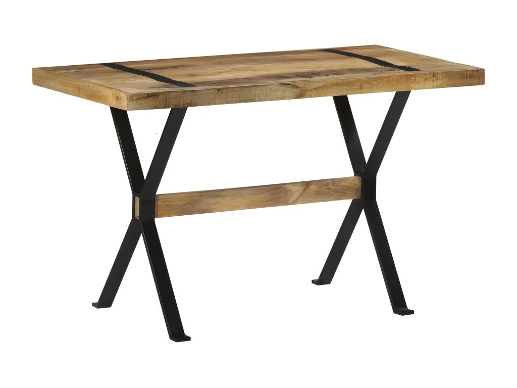 Table à manger 120x60x76 cm bois de manguier brut