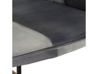 Chaise à bascule et repose-pieds Gris Cuir et toile véritable WMQI36821