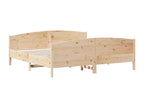 Cadre de lit avec tête de lit 200x200 cm Massif du Bois de pin