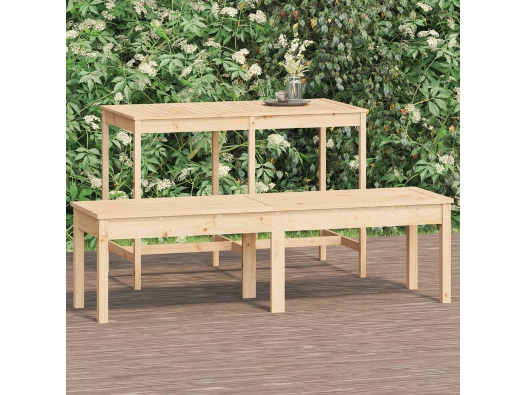 Banc de jardin à 2 places 159.5x44x45 bois massif de pin GNPG74687