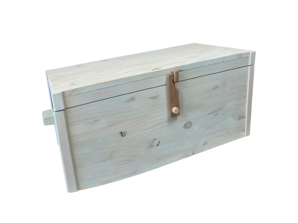 Coffre en bois de pin lasuré vert fait main 45x35.5x71 cm MWGE12487