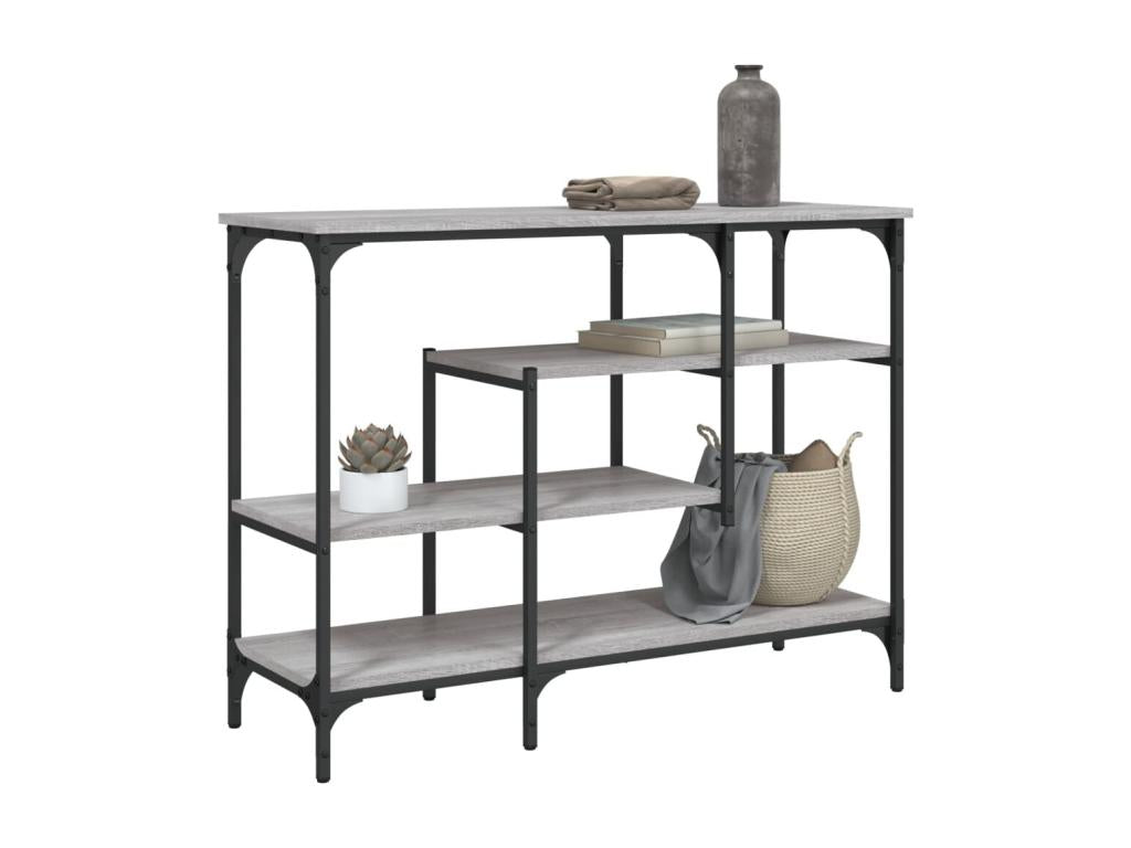 Table console avec étagères Laviecasa gris 100x35x75 cm KVPW50333