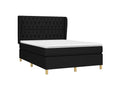 Sommier à Homzora de lit avec matelas Noir 140x190 Tissu