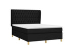 Sommier à Homzora de lit avec matelas Noir 140x190 Tissu