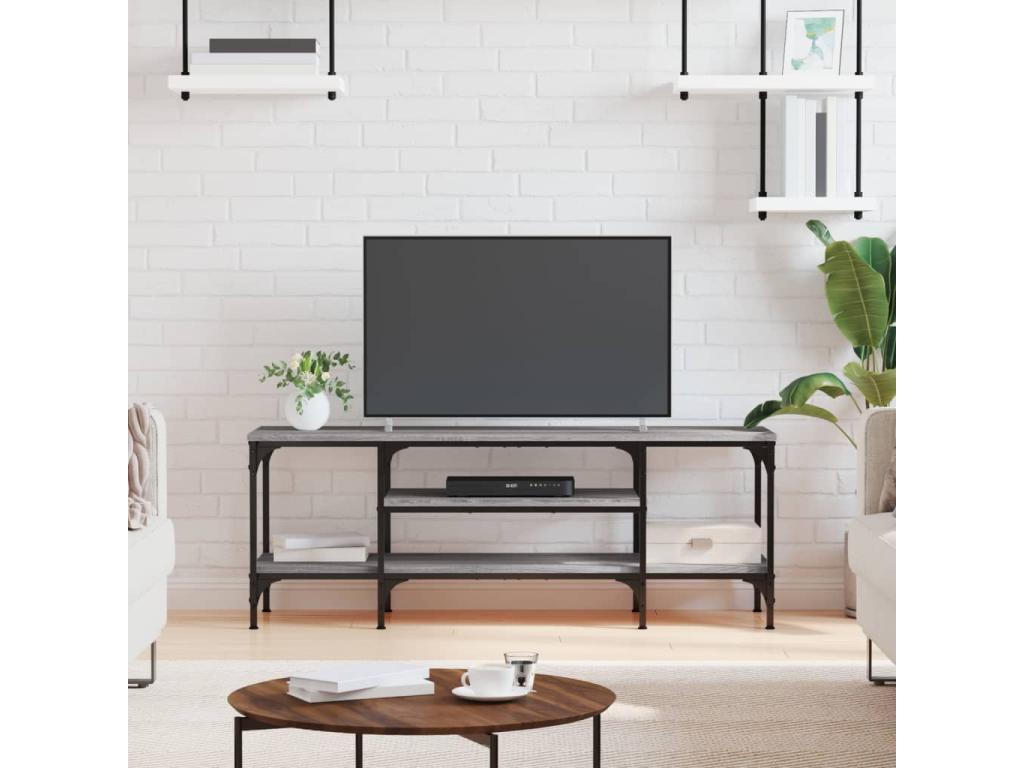 Meuble TV Laviecasa gris 121x35x45 cm bois d'ingénierie et fer CEEF59978