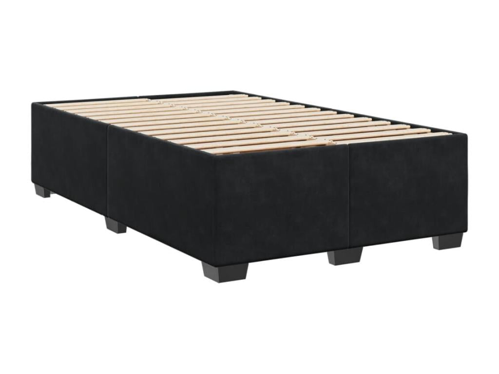 Cadre de lit sans matelas noir 120x190 cm velours