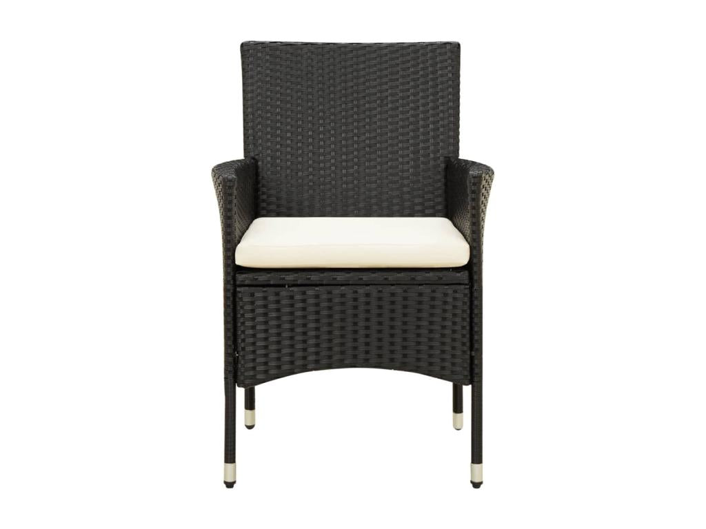 Salon d'extérieur 7 pcs avec coussins Résine tressée Noir 5