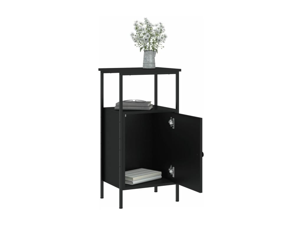 Table de chevet noir 41x31x80 cm bois d'ingénierie BPJR57731