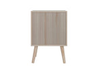 Petite Table de Chevet avec 1 Porte Bois Naturel Blanc Marron Style Laviecasa TERJ46850