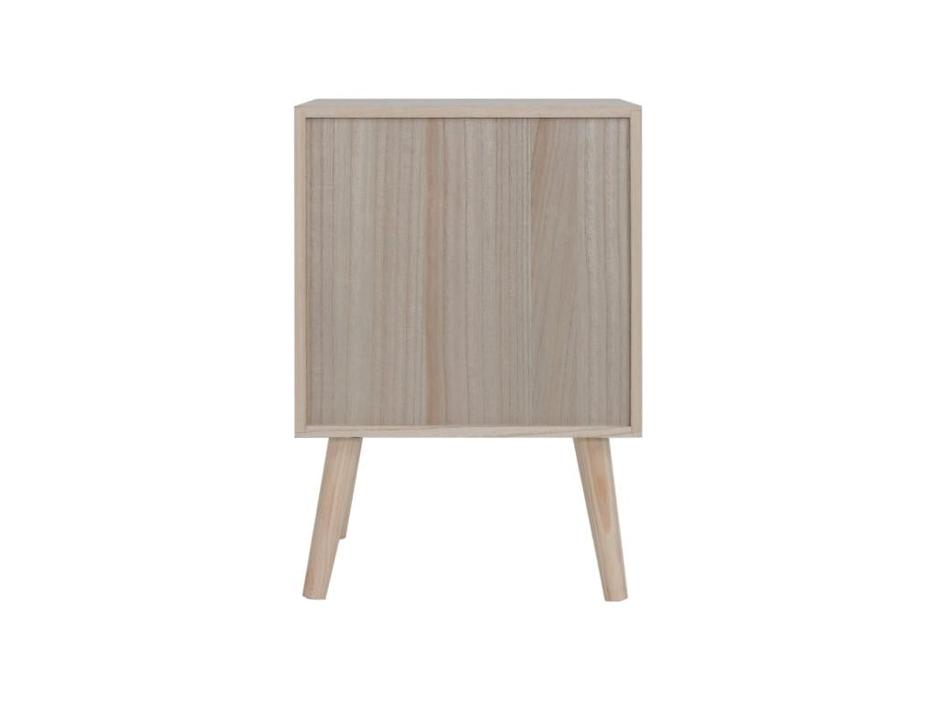 Petite Table de Chevet avec 1 Porte Bois Naturel Blanc Marron Style Laviecasa TERJ46850