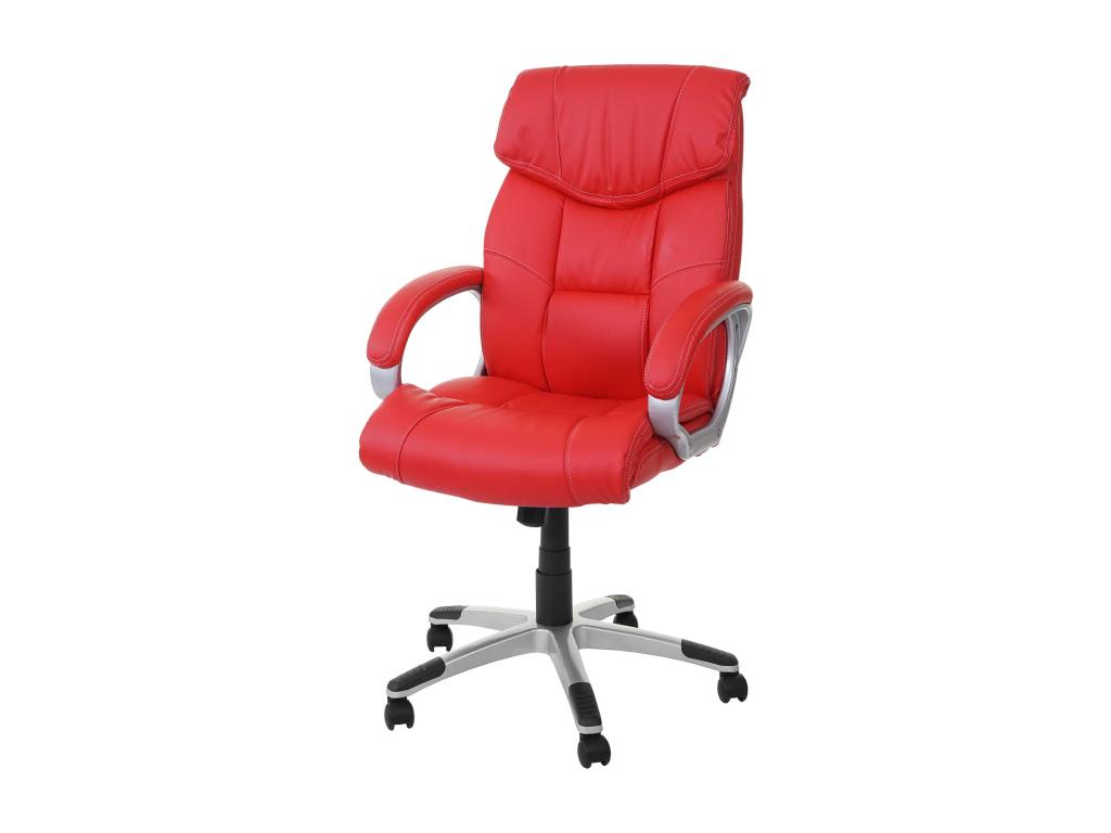 Fauteuil/siège de bureau M61 classique similicuir rouge