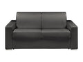 Canapé 2 places convertible express en simili noir - Couchage Meubiana larges 120 cm - Matelas 14 cm avec mémoire de forme Meubiana