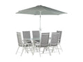 Meubiana ensemble de jardin table 90x150cm blanc 6 chaises blanc.