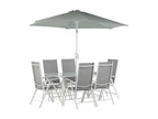 Meubiana ensemble de jardin table 90x150cm blanc 6 chaises blanc.