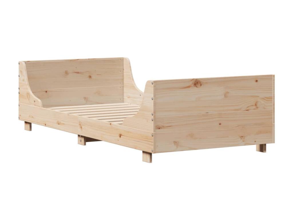 Cadre de lit sans matelas 90x190 cm bois de pin massif IZPB11037