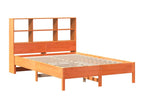 Lit bibliothèque sans matelas cire marron 140x200 cm pin massif IXFA99648