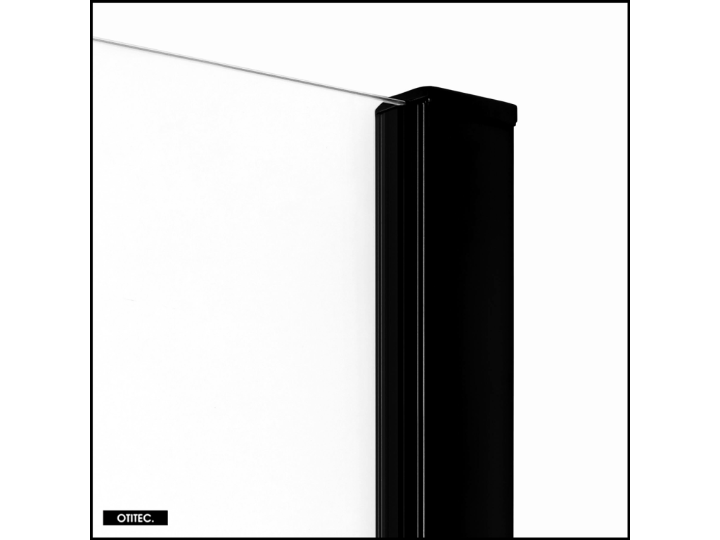 Porte de Douche avec Paroi Latérale - 130x70x200 - NOIR MAT - PRIME - GAUCHE