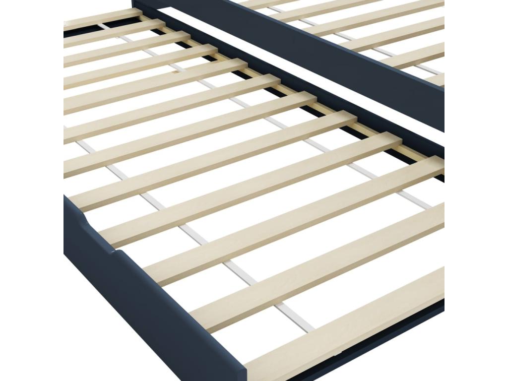 Lit banquette 2 couchages pin massif gris Meubiana 90x200