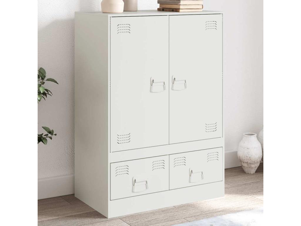 Buffet haut blanc 67x39x95 cm acier