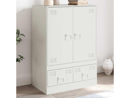 Buffet haut blanc 67x39x95 cm acier