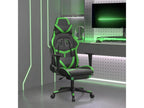 Chaise de jeu avec repos-pied Noir et vert Similicuir