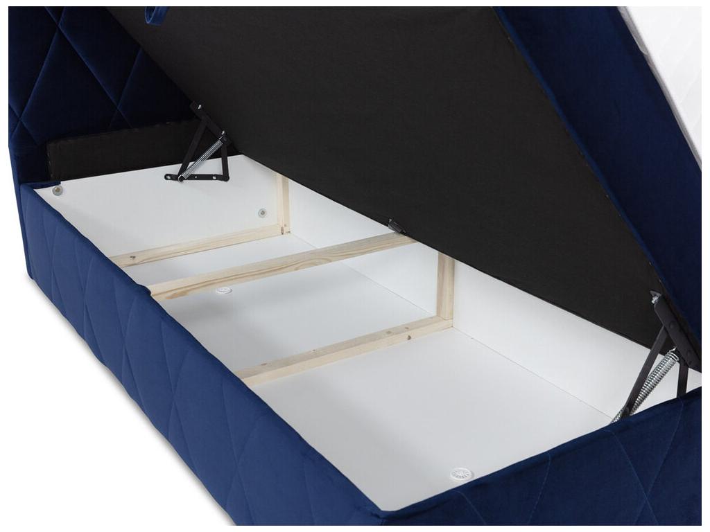 Lit continental Meubiana 225 Double Continental Turquoise 140x200 Tapisserie 143cm