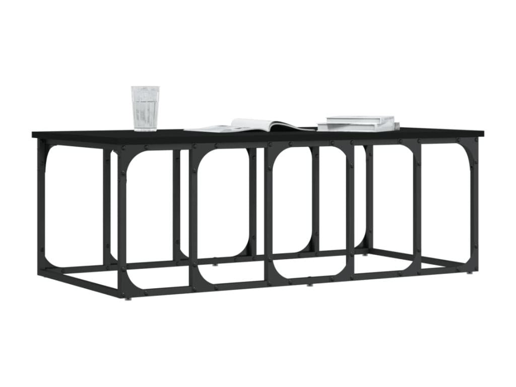 Table basse noire 100x50x35.5 cm bois d'ingénierie