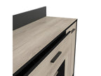 Buffet bas décor chêne Meubiana et noir Meubiana - L123 cm