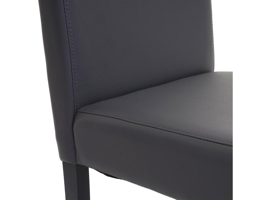 Chaise de salle à manger Laviecasa lot de 4 similicuir gris mat pieds foncés BKFZ73222