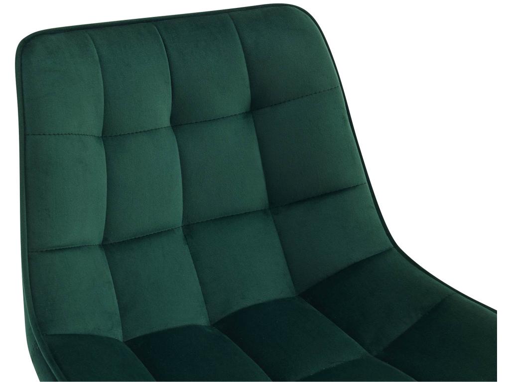 Tabouret de bar - Velours / Métal noir mat - Vert - Dartford