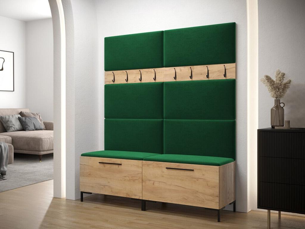 Meuble d'entrée Meubiana 101 196x168x46cm Craft chêne Stratifié - Tapisserie