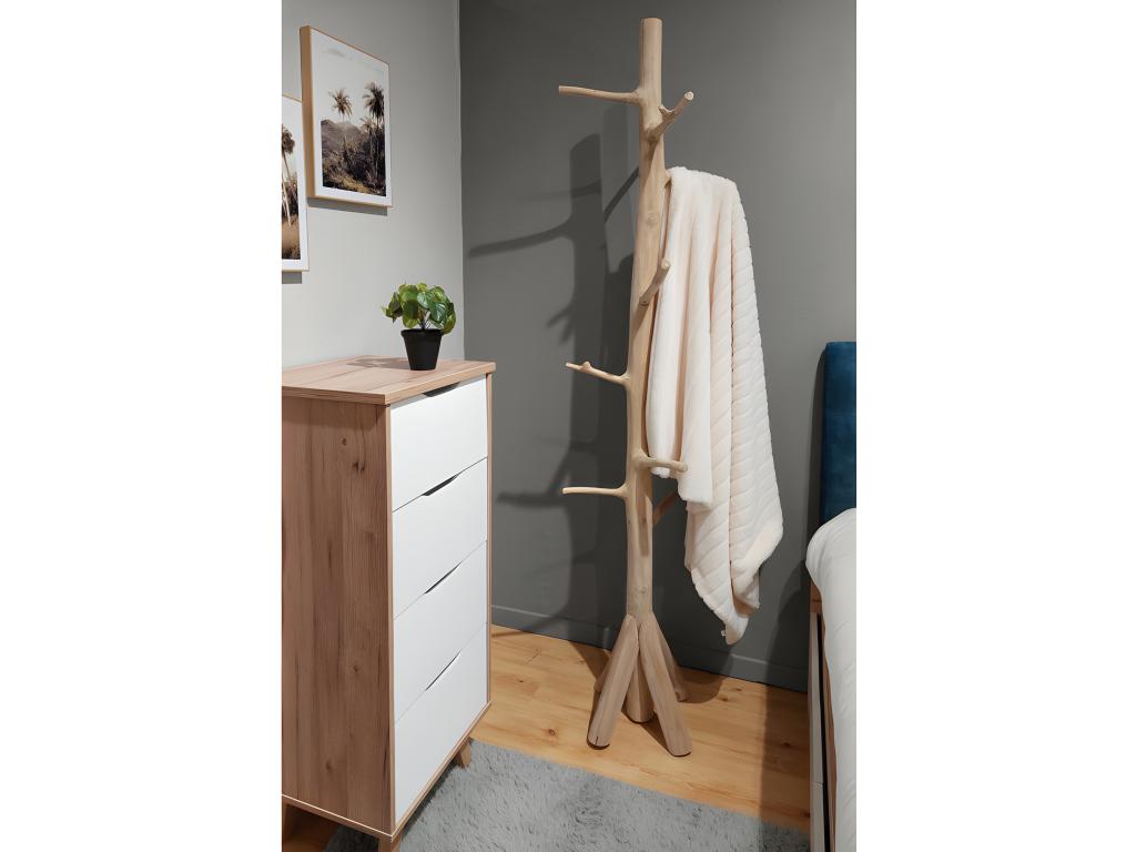 Porte-manteau branche d'arbre en bois de teck brut 200 cm - Meubiana