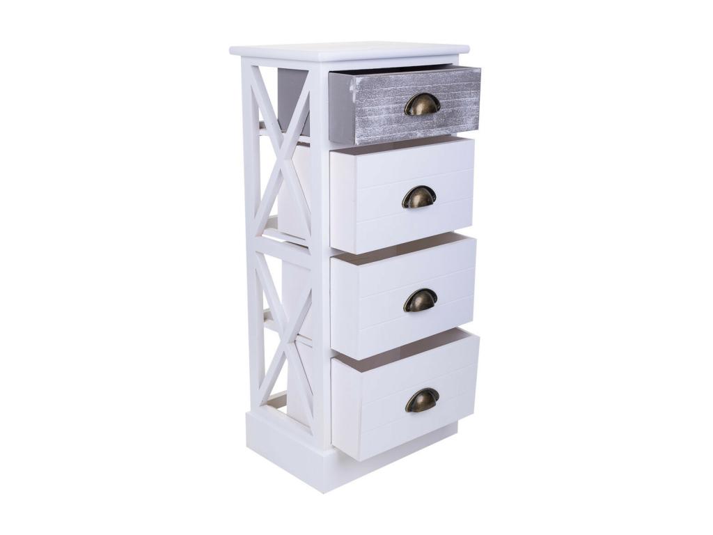Chiffonnier en bois blanc 35x25x76h